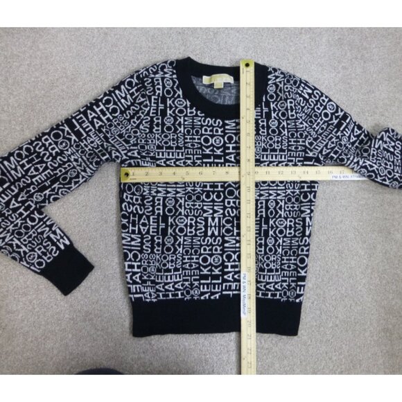 Michael Michael Kors Black and White All Over Logo Sweater (Size XS) - Picture 8 of 10